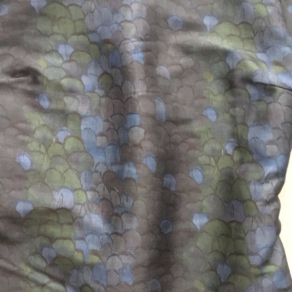 Jijil Italian Brand Jacquard Peacock / Scales Green and Blue Fitted Dress XS fit - Picture 4 of 12